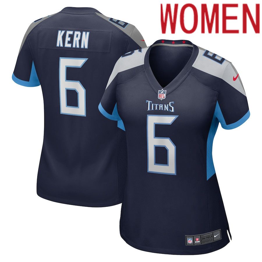 Women Tennessee Titans #6 Brett Kern Nike Navy Game NFL Jersey